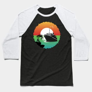 Vintage Sunrise Ship Baseball T-Shirt